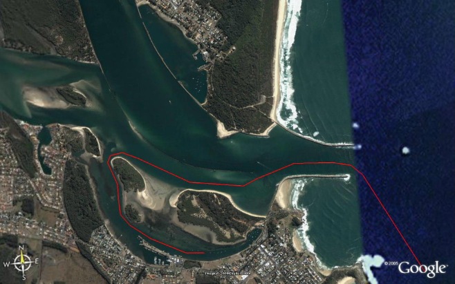 Yamba River Bar Map